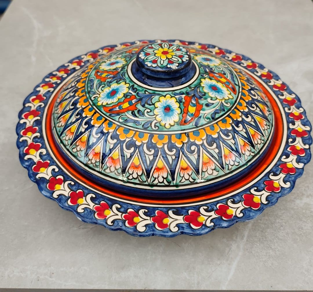 Keramikinis indas su dangčiu (lėganas) 32 cm