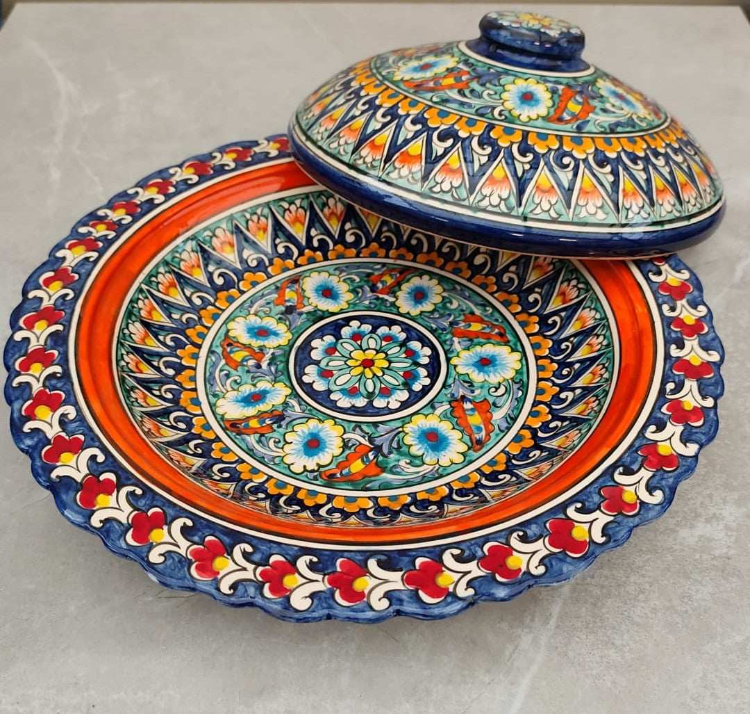 Keramikinis indas su dangčiu (lėganas) 32 cm