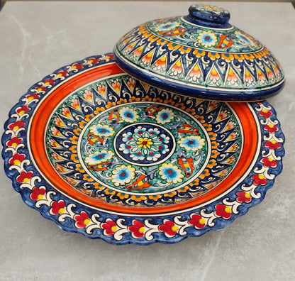 Keramikinis indas su dangčiu (lėganas) 32 cm